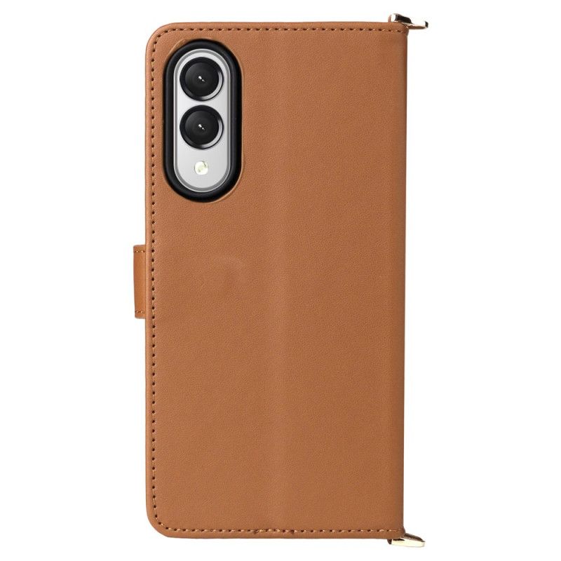 Flip Cover Samsung Galaxy S25 5g Edge Quiltet Med Rem Og Skulderrem