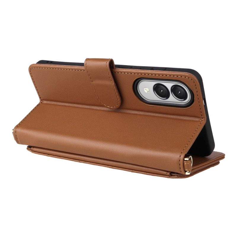 Flip Cover Samsung Galaxy S25 5g Edge Quiltet Med Rem Og Skulderrem