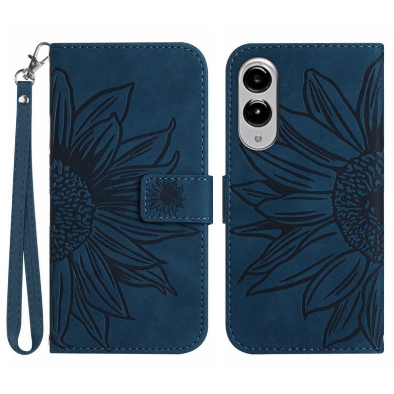 Flip Cover Samsung Galaxy S25 5g Edge Solsikkeprint Med Rem