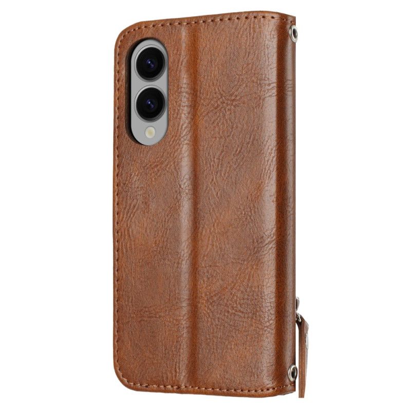 Flip Cover Samsung Galaxy S25 5g Edge Vintage Pung Med Rem Og Skulderrem