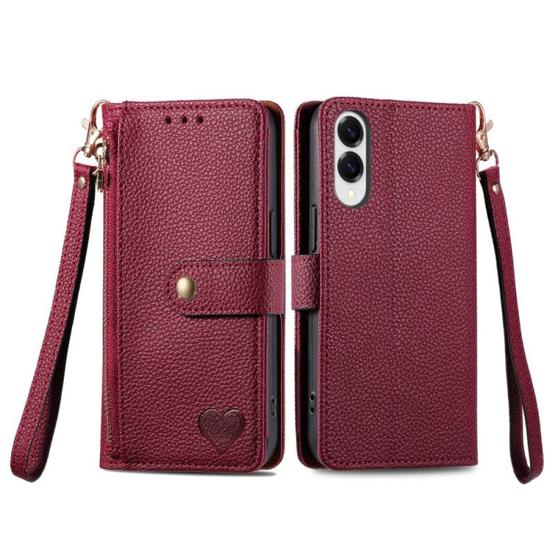 Læder Cover Samsung Galaxy S25 5g Edge Rfid-hjertedesign