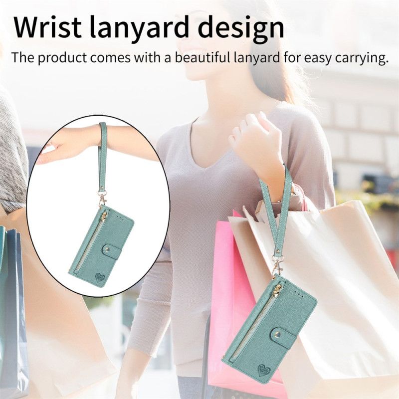 Læder Cover Samsung Galaxy S25 5g Edge Rfid-hjertedesign