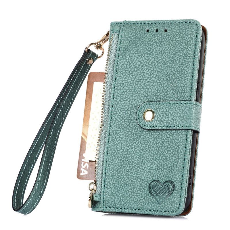 Læder Cover Samsung Galaxy S25 5g Edge Rfid-hjertedesign