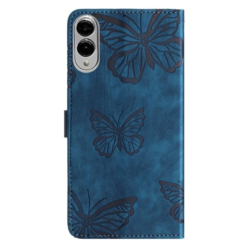 Læder Cover Samsung Galaxy S25 5g Edge Sommerfugleeffekt I Ruskind