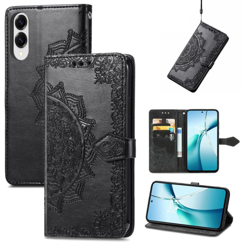 Læder Cover Samsung Galaxy S25 5g Edge Telefon Etui Barok Mandala