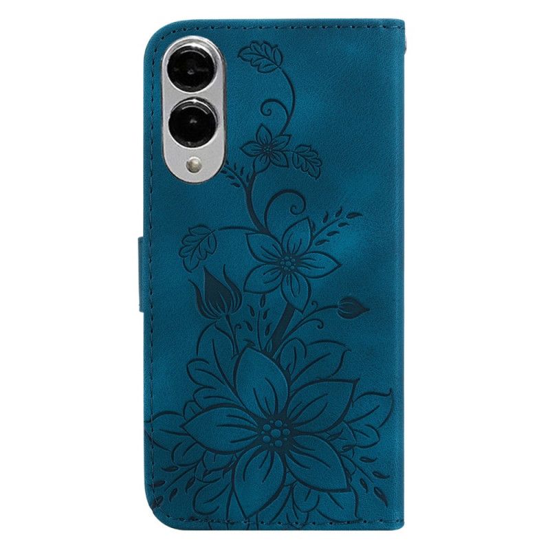 Læder Cover Samsung Galaxy S25 5g Edge Telefon Etui Blomsterprint