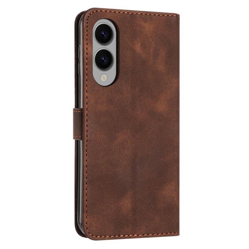 Læder Cover Samsung Galaxy S25 5g Edge Telefon Etui Geometrisk Design