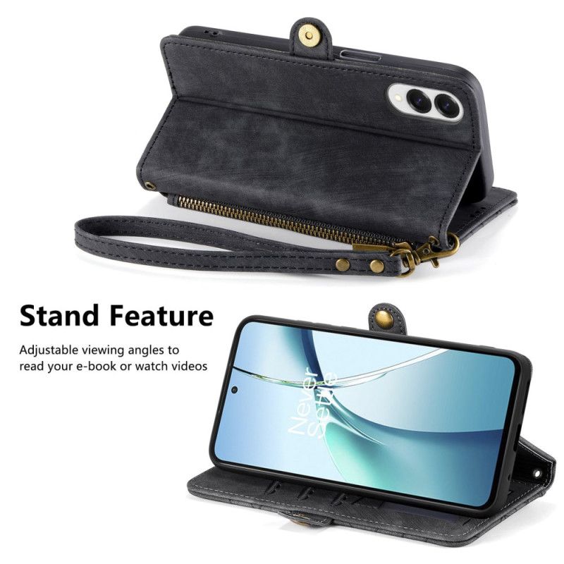 Læder Cover Samsung Galaxy S25 5g Edge Telefon Etui Geometrisk Mønster Og Snor