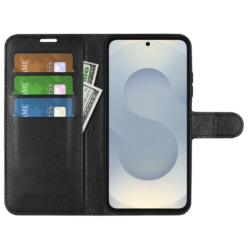 Læder Cover Samsung Galaxy S25 5g Edge Telefon Etui Litchi-kunstlæder