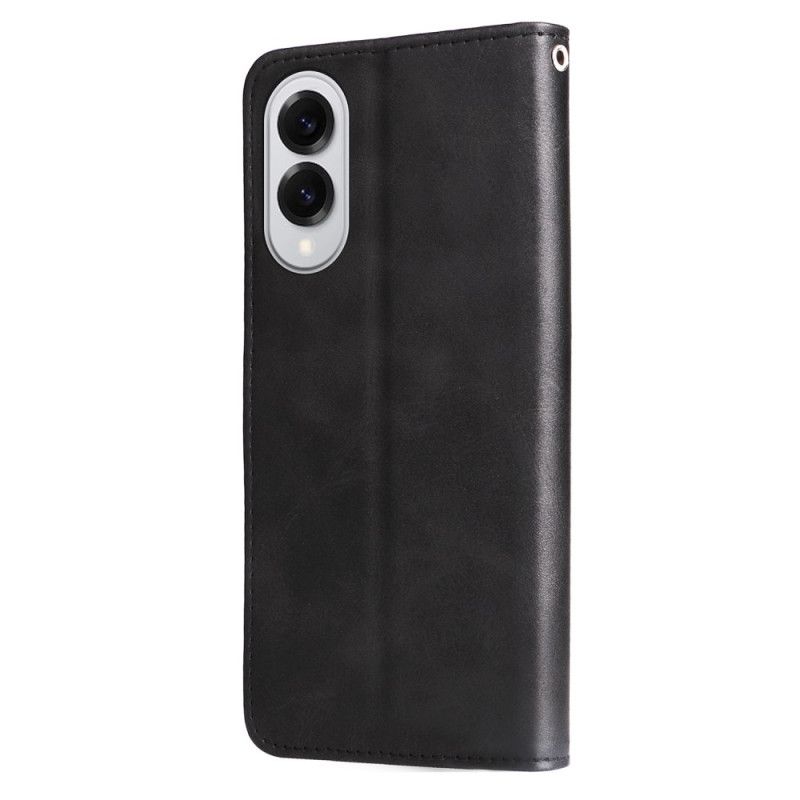 Læder Cover Samsung Galaxy S25 5g Edge Telefon Etui Lynlåslomme