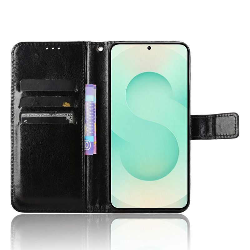 Læder Cover Samsung Galaxy S25 5g Edge Telefon Etui Prangende Kunstlæder