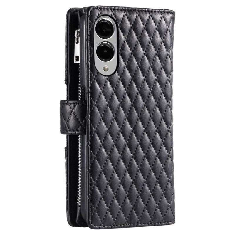 Læder Cover Samsung Galaxy S25 5g Edge Telefon Etui Quiltet Pung
