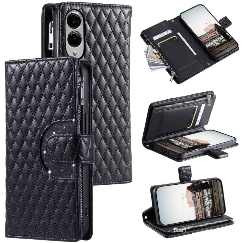 Læder Cover Samsung Galaxy S25 5g Edge Telefon Etui Quiltet Pung