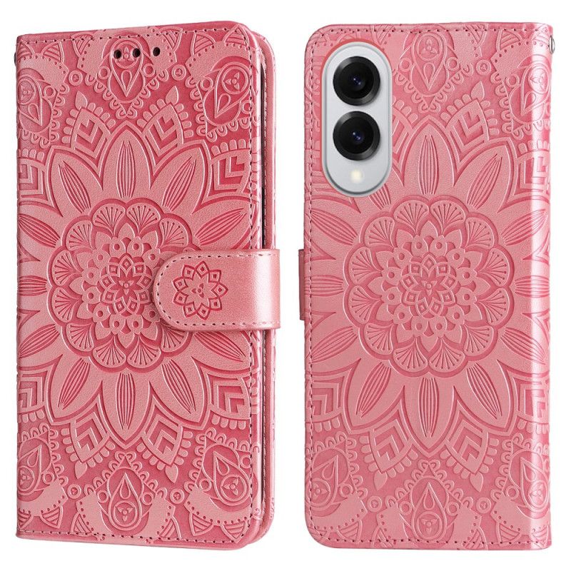 Læder Cover Samsung Galaxy S25 5g Edge Telefon Etui Solsikkemønster