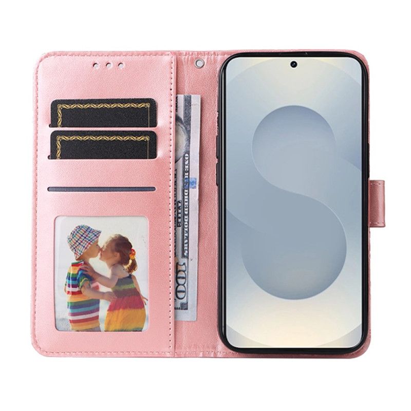 Læder Cover Samsung Galaxy S25 5g Edge Telefon Etui Solsikkemønster