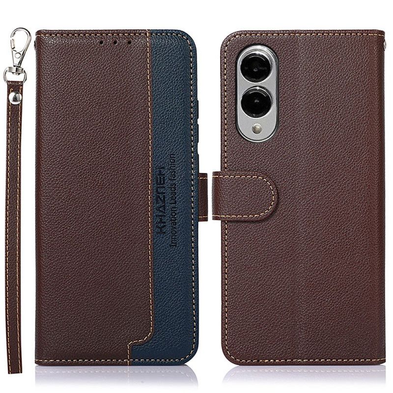 Læder Cover Samsung Galaxy S25 5g Edge Telefon Etui Tofarvet Khazneh
