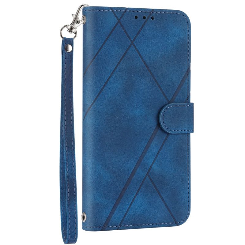 Læder Cover Samsung Galaxy S25 5g Edge Telefon Etui Trykt Linjerem