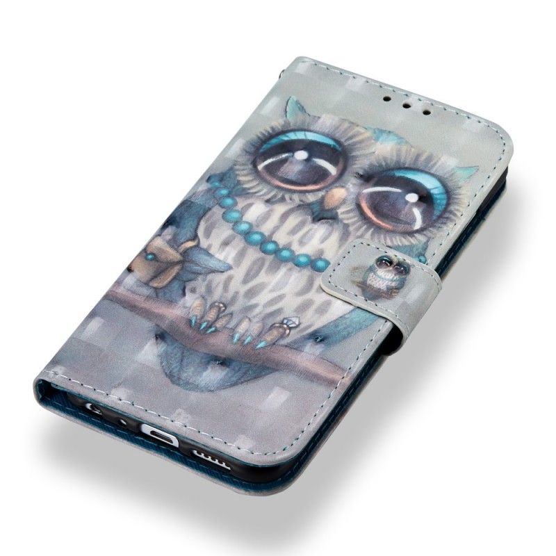 Flip Cover Læder Honor 9 Lite Miss Ugle 3D Beskyttelse