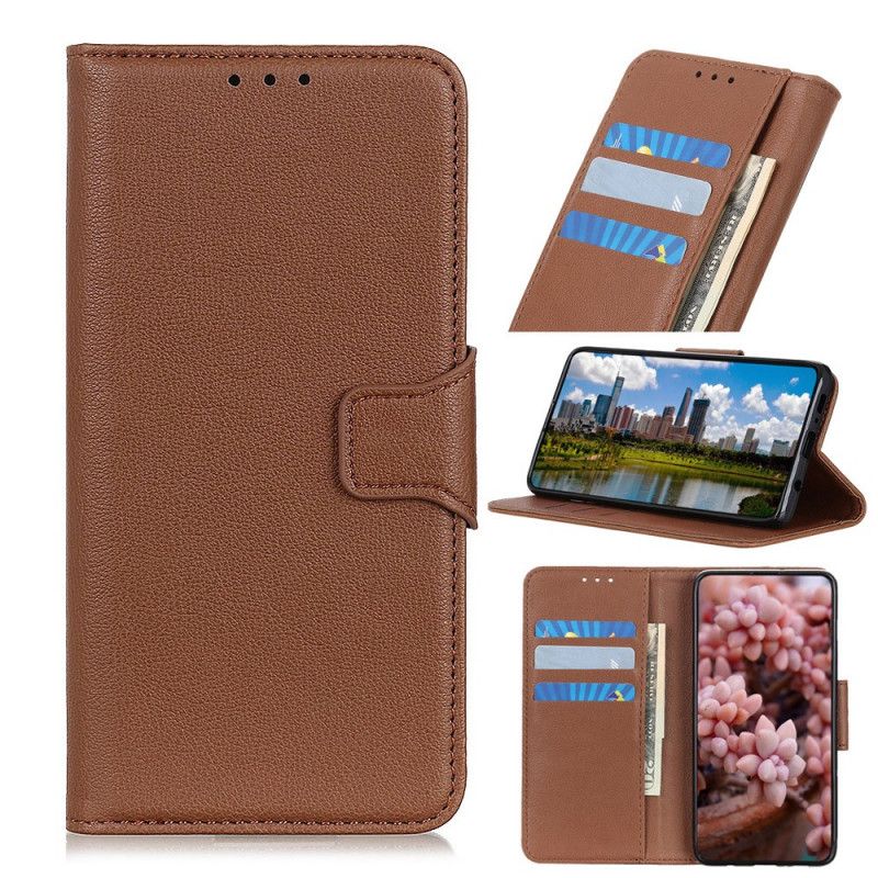 Flip Cover Læder Sony Xperia 1 II Sort Enkel Litchi