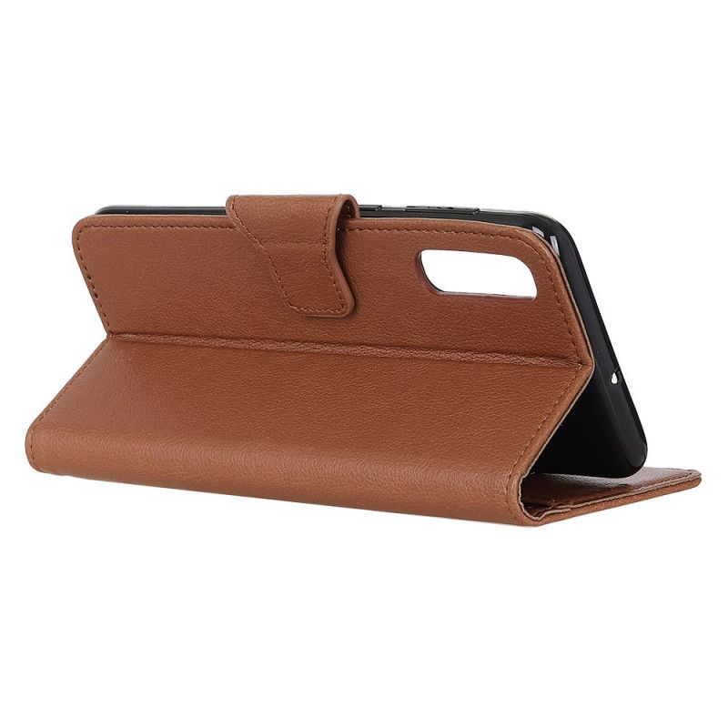 Flip Cover Læder Sony Xperia 1 II Sort Enkel Litchi