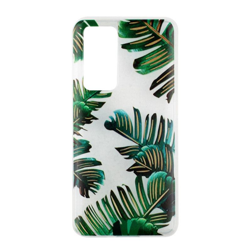Cover Huawei P40 Pro Mobilcover Gennemsigtige Grønne Blade