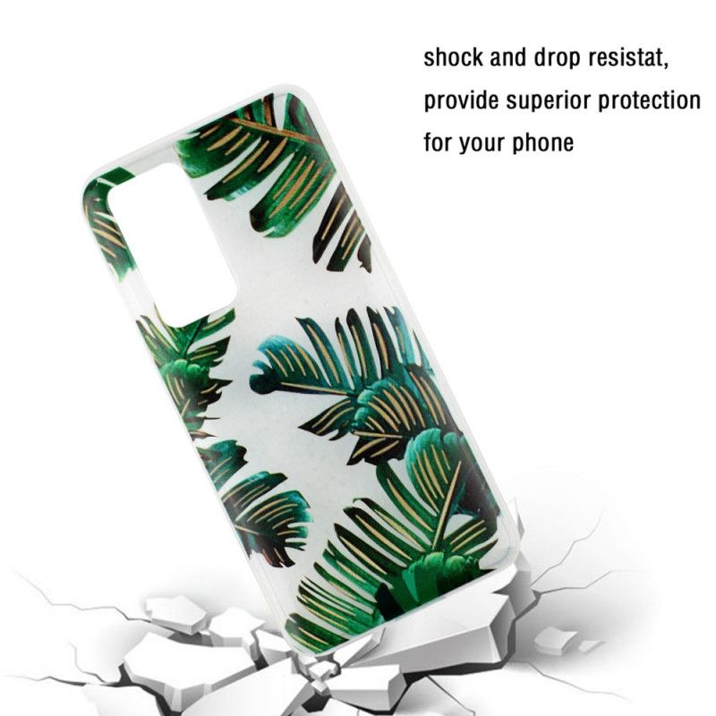 Cover Huawei P40 Pro Mobilcover Gennemsigtige Grønne Blade