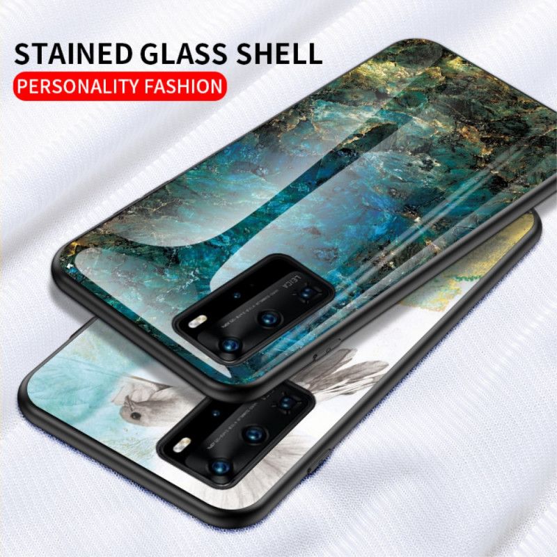 Cover Huawei P40 Pro Rød Premiumfarver Hærdet Glas Beskyttelse