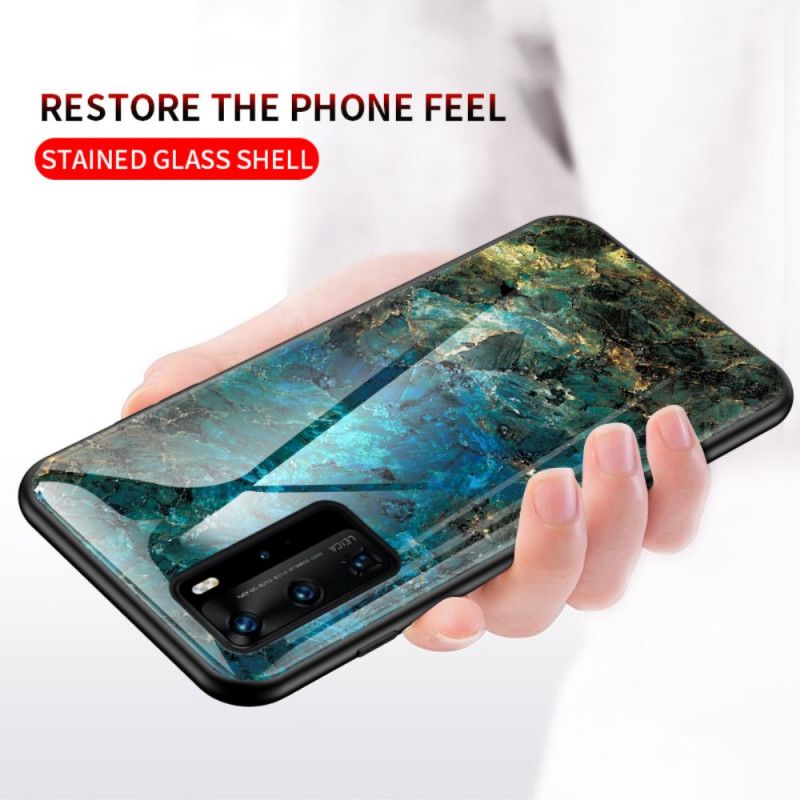Cover Huawei P40 Pro Rød Premiumfarver Hærdet Glas Beskyttelse