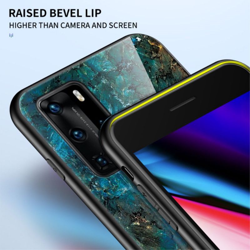 Cover Huawei P40 Pro Rød Premiumfarver Hærdet Glas Beskyttelse