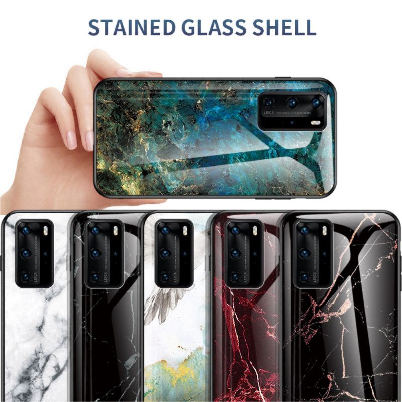 Cover Huawei P40 Pro Rød Premiumfarver Hærdet Glas Beskyttelse