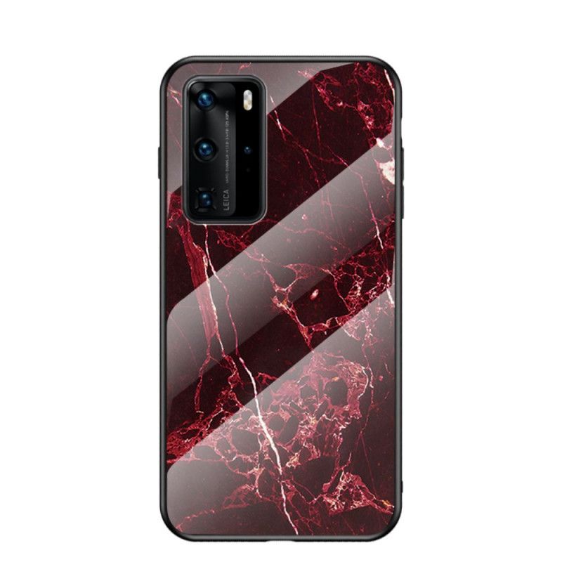 Cover Huawei P40 Pro Rød Premiumfarver Hærdet Glas Beskyttelse