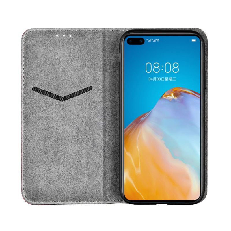 Læder Cover Huawei P40 Pro Grå Tofarvet Lædereffekt