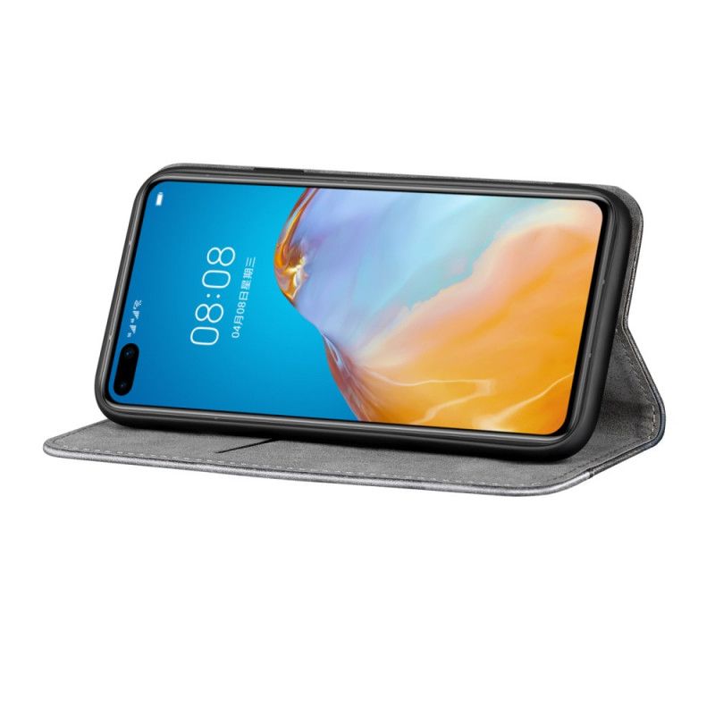 Læder Cover Huawei P40 Pro Grå Tofarvet Lædereffekt
