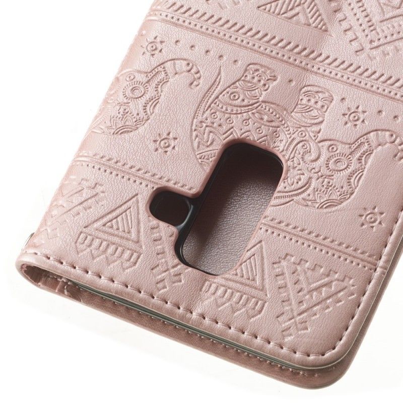 Flip Cover Samsung Galaxy A6 Plus Lilla Mobilcover Elefanter I Kunstlæder