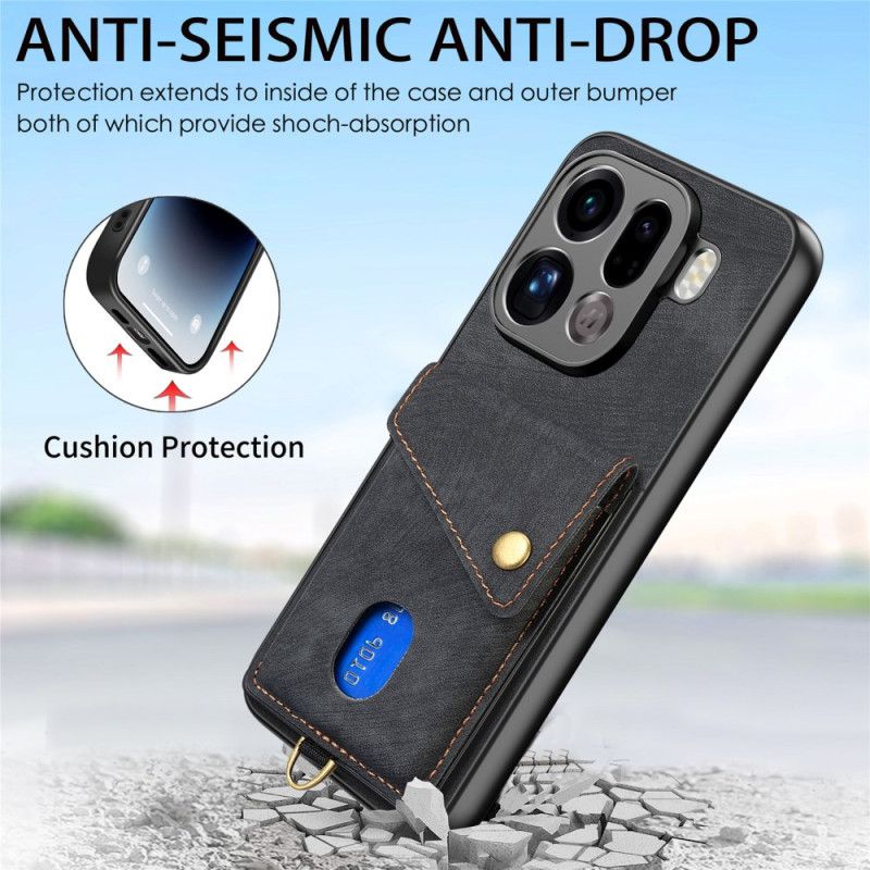 Cover Til Oppo Find X9 Pro 5g Kortholder Og Snor