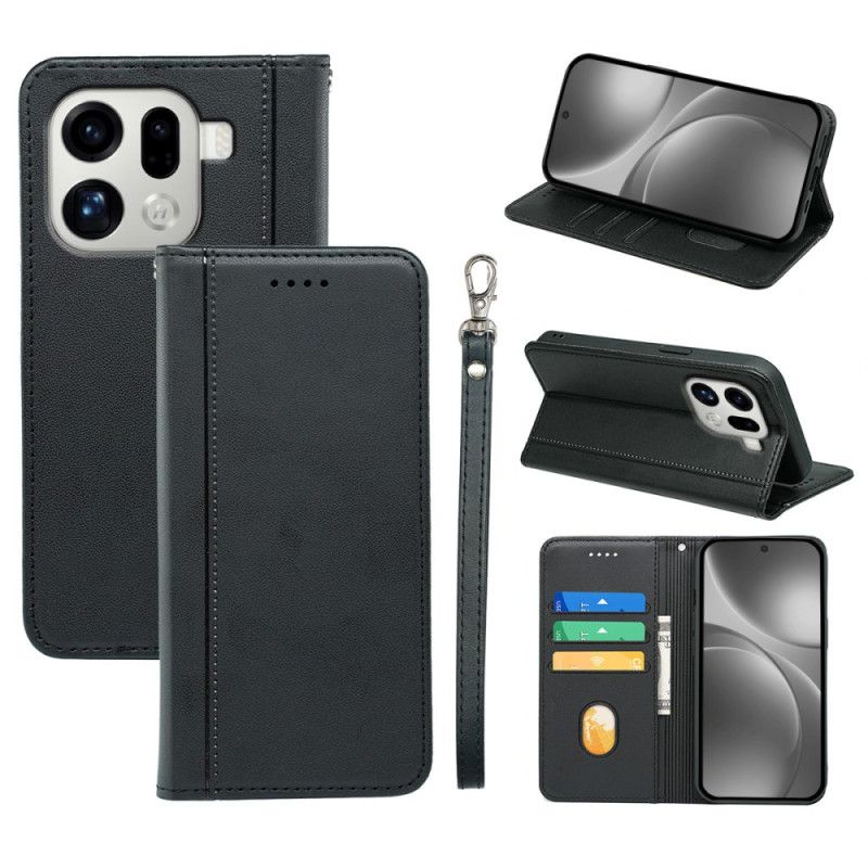 Flip Cover Til Oppo Find X9 Pro 5g Kant Med Rem