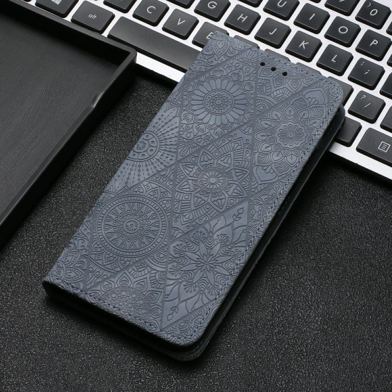 Flip Cover Samsung Galaxy A16 5g Blomstermønster Og Rem