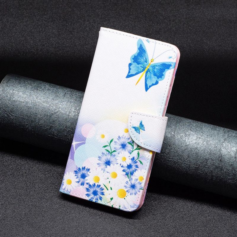 Flip Cover Samsung Galaxy A16 5g Sommerfugl Og Blomster Akvarel