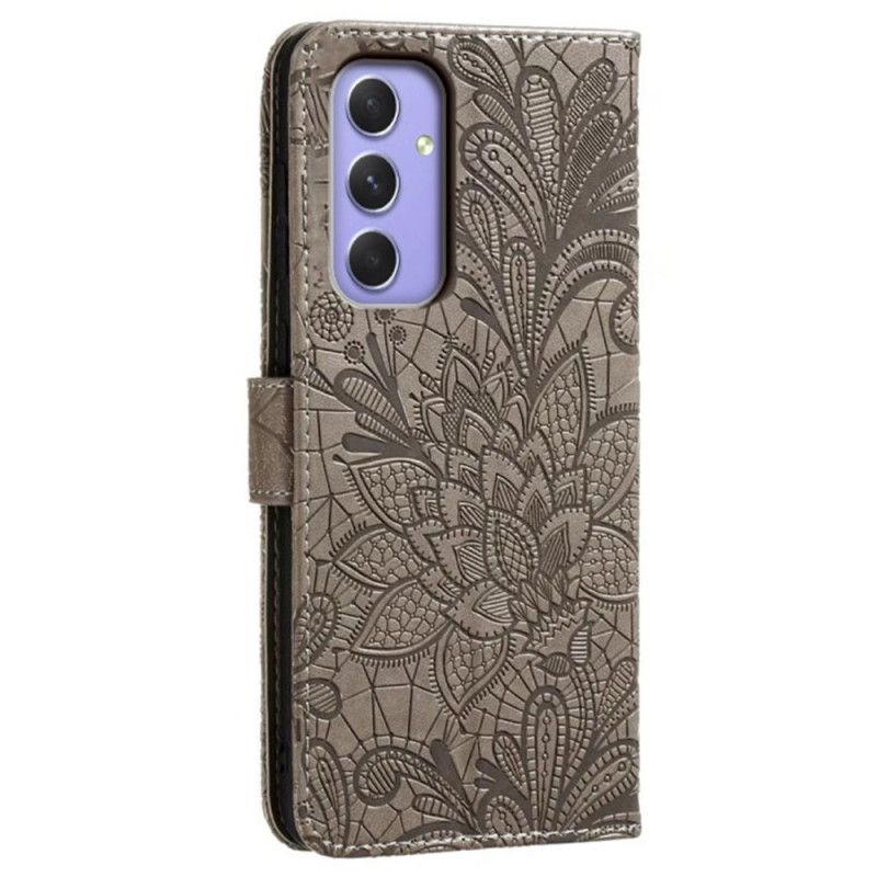 Flip Cover Til Samsung Galaxy A16 5g Blomstermønster Og Rem