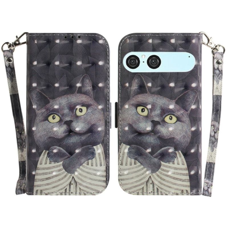 Flip Cover Sony Xperia 10 Vii Grå Kat-snor