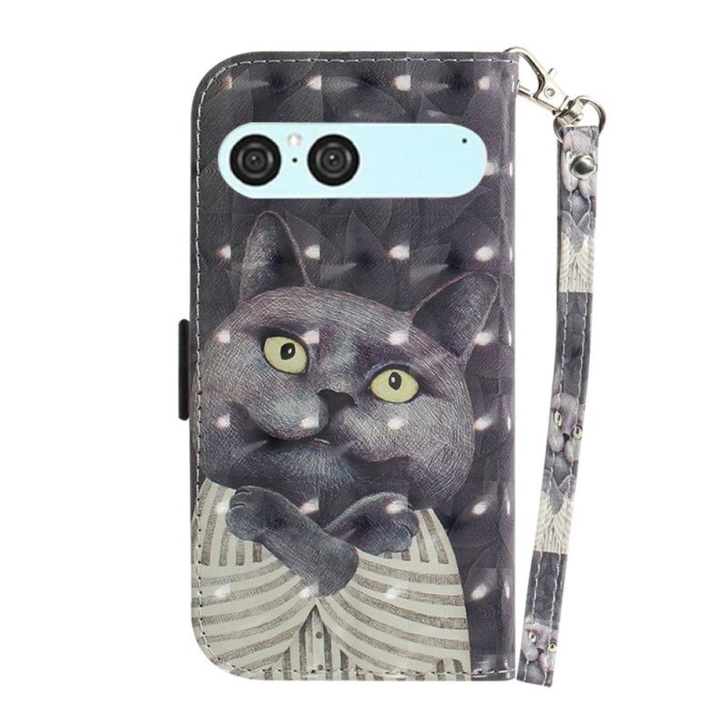 Flip Cover Sony Xperia 10 Vii Grå Kat-snor