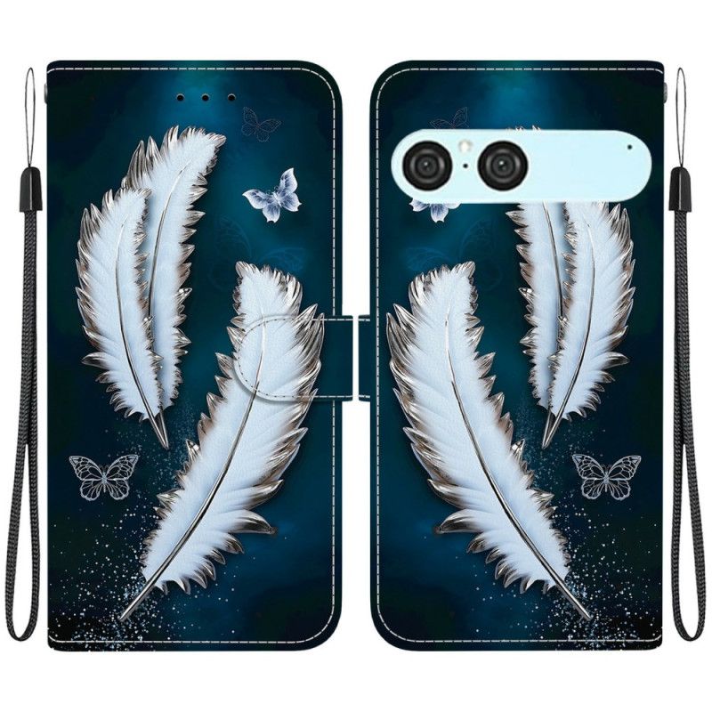 Flip Cover Sony Xperia 10 Vii Hvide Sommerfugle