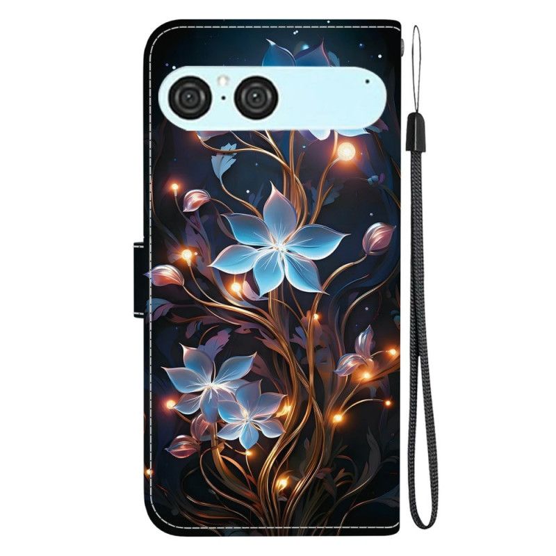 Flip Cover Til Sony Xperia 10 Vii Blåt Blomstermønster
