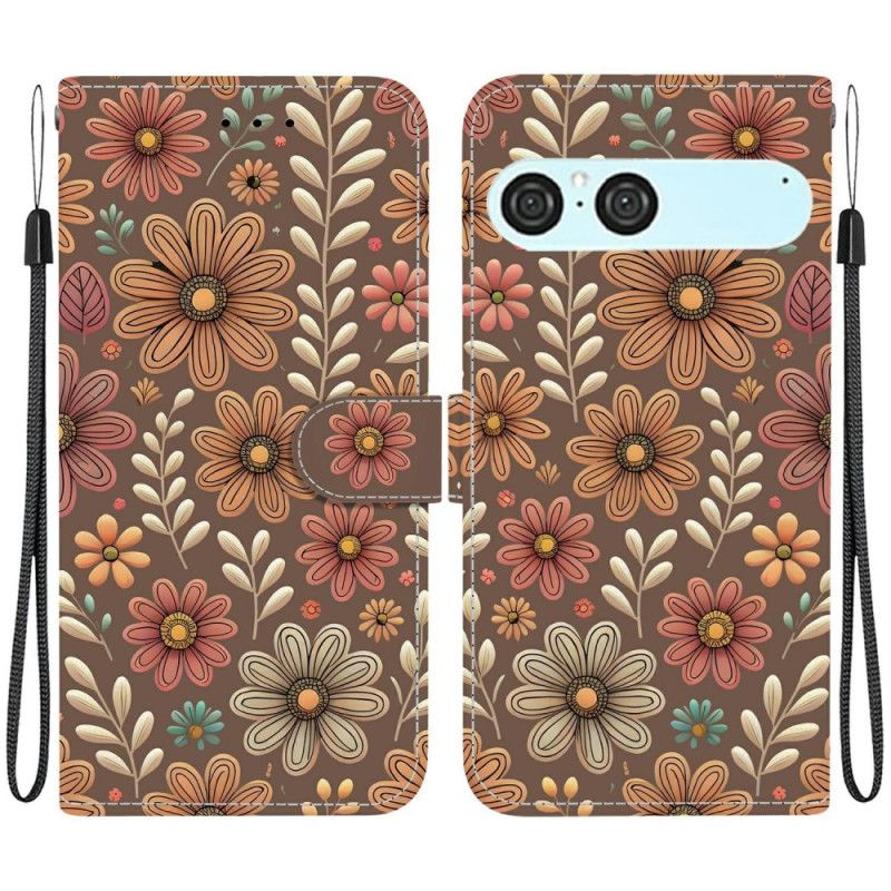 Flip Cover Til Sony Xperia 10 Vii Blomstermønster