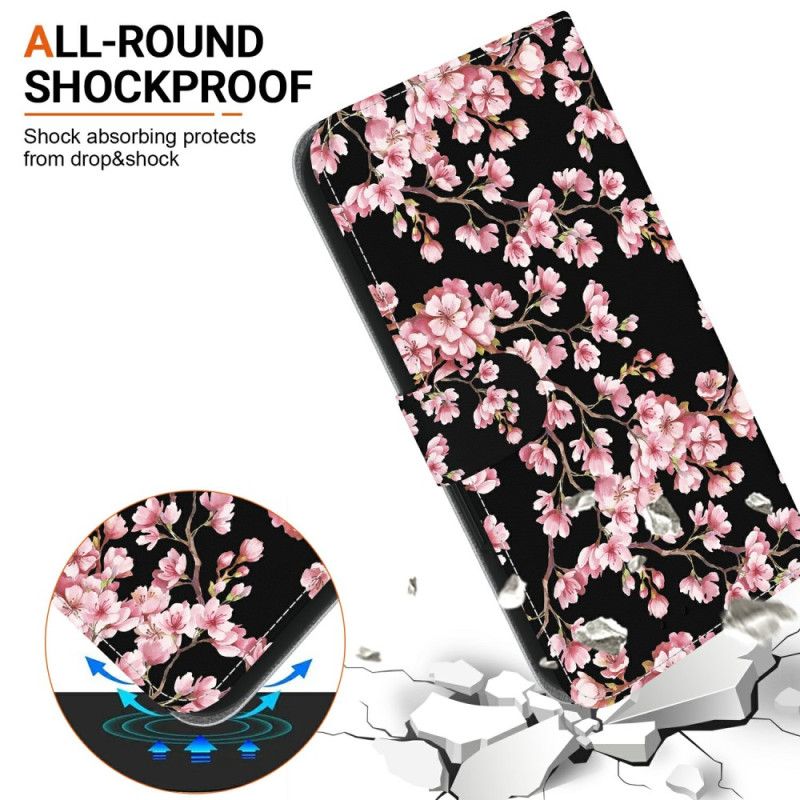 Læder Cover Sony Xperia 10 Vii Telefon Etui Blommeblomster