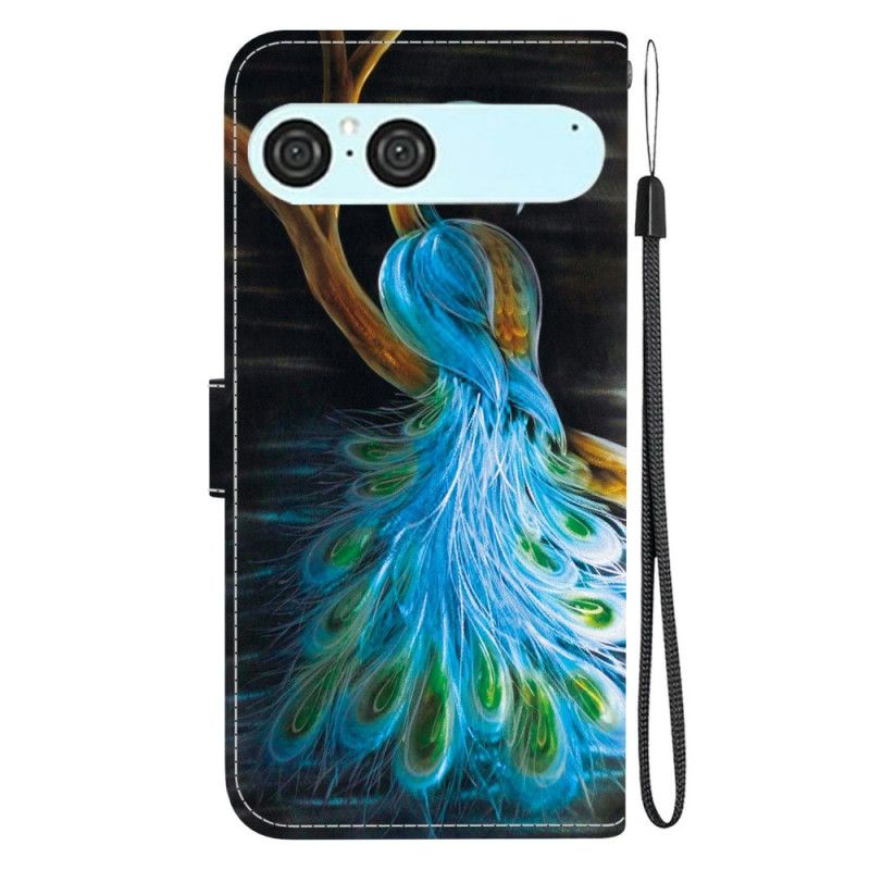 Læder Cover Sony Xperia 10 Vii Telefon Etui Påfugl