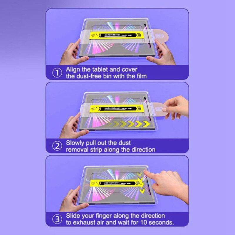 Hærdet Glasskærmbeskytter Til Samsung Galaxy Tab S10 Lite / S10 Fe / S9 / S9 Fe / S8 / S7 Hd Med Støvfjerningsværktøj