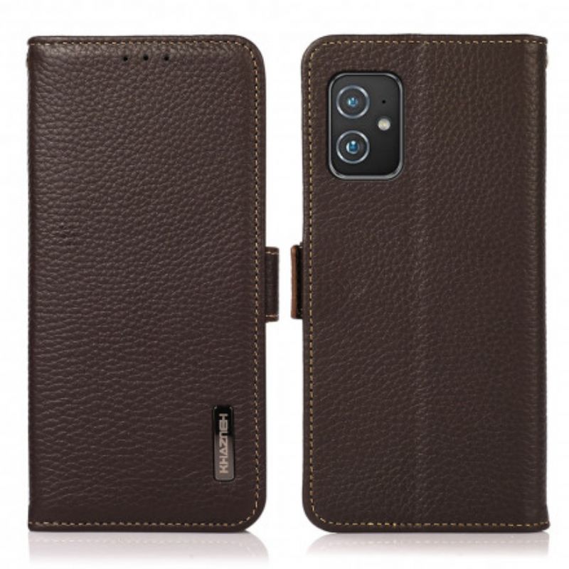 Læder Cover Asus Zenfone 8 Telefon Etui Litchi Khazneh Læder
