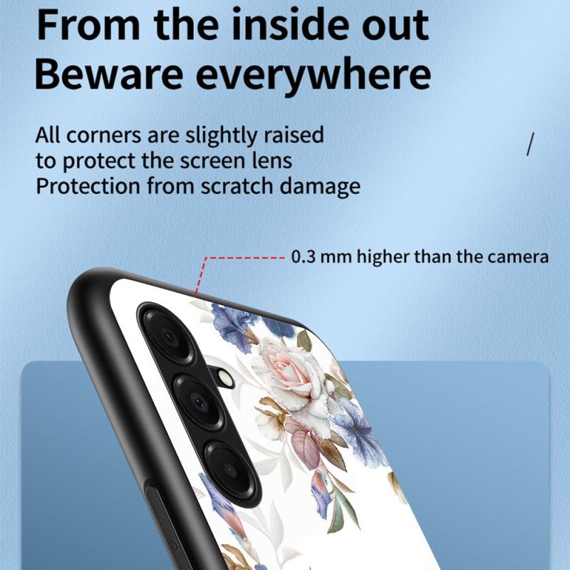 Cover Samsung Galaxy A17 4g / 5g Blomster I Hærdet Glas