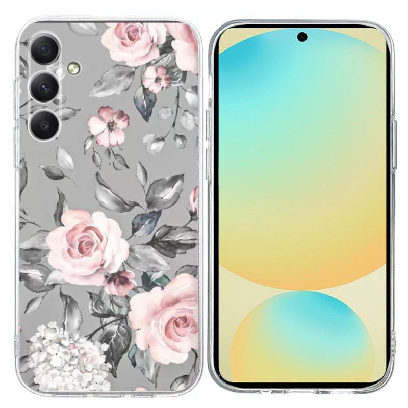Cover Samsung Galaxy A17 4g / 5g Gråt Blomstermønster